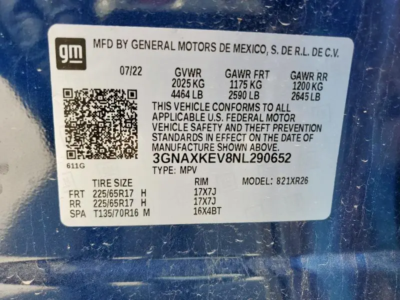 2022 CHEVROLET EQUINOX LT  