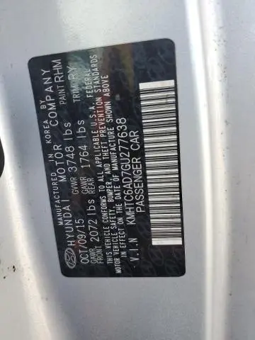 2016 HYUNDAI VELOSTER   