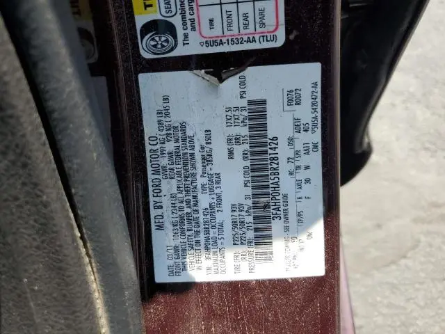 2011 FORD FUSION SE  