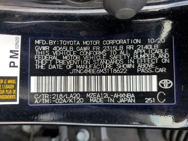 2021 TOYOTA COROLLA XSE  