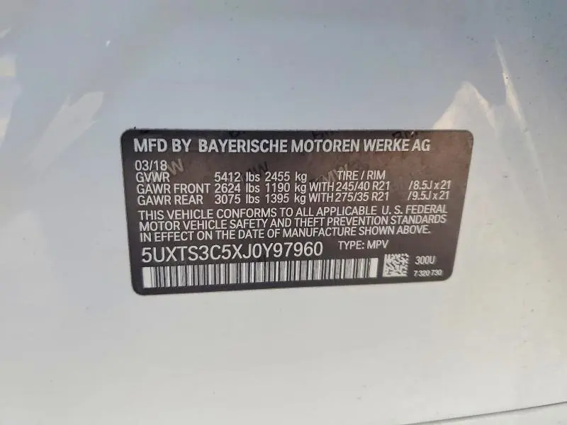2018 BMW X3   