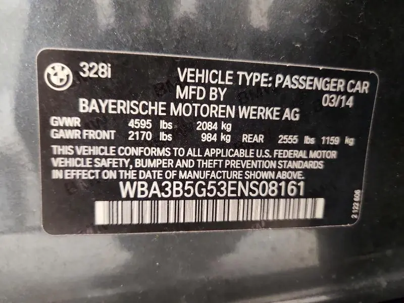 2014 BMW 328 XI SULEV  