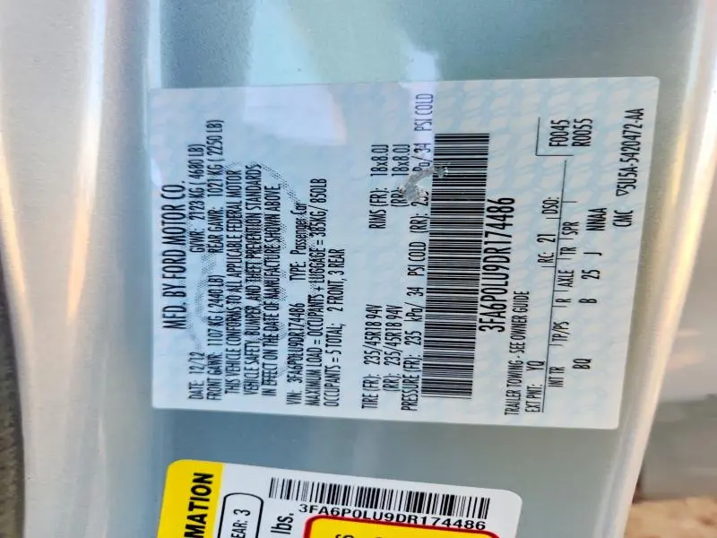 2013 FORD FUSION SE HYBRID  