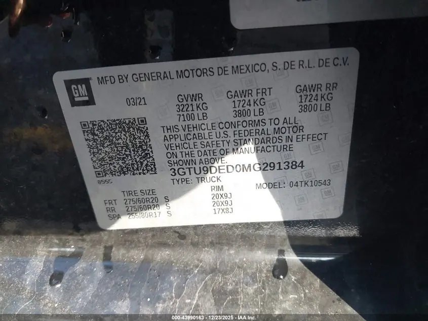 2021 GMC SIERRA 1500  