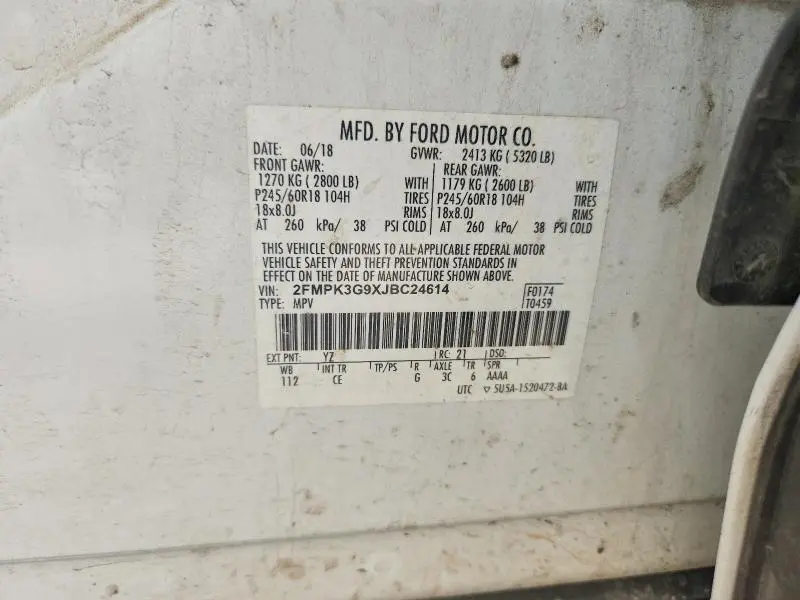 2018 FORD EDGE SE  