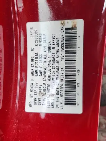 2017 HONDA ACCORD SPORT  