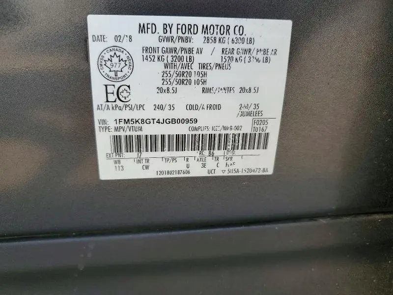 2018 FORD EXPLORER SPORT  