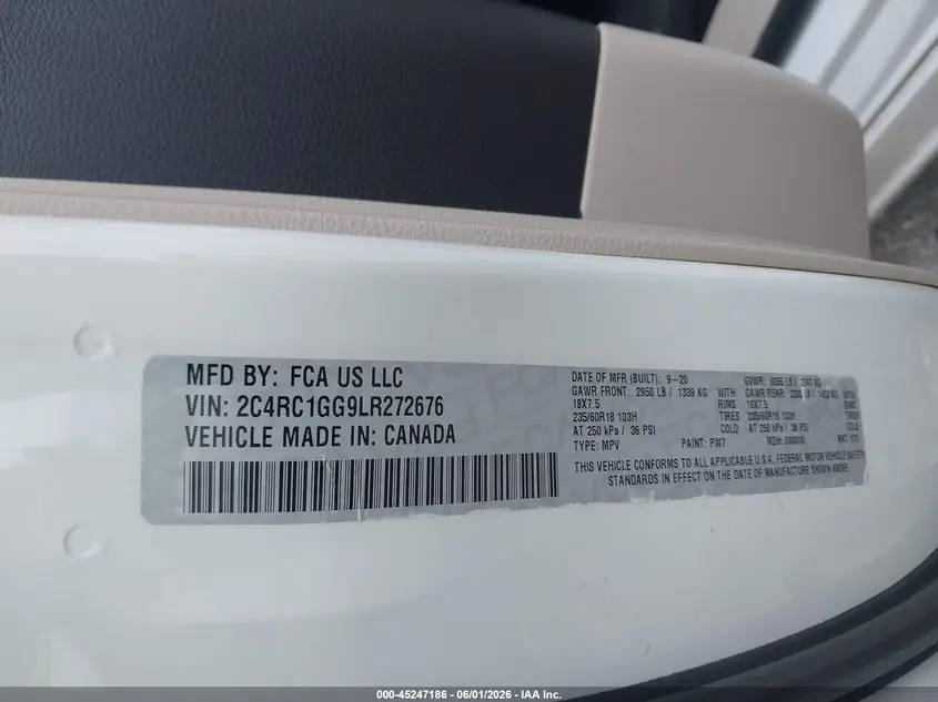 2020 CHRYSLER PACIFICA LIMITED