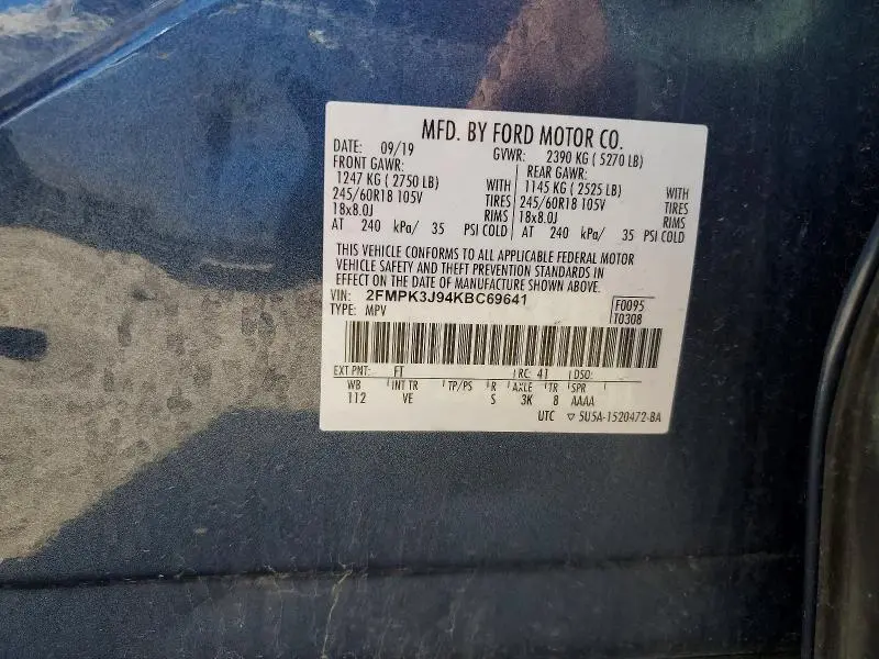 2019 FORD EDGE SEL  