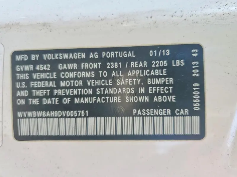 2013 VOLKSWAGEN EOS KOMFORT  