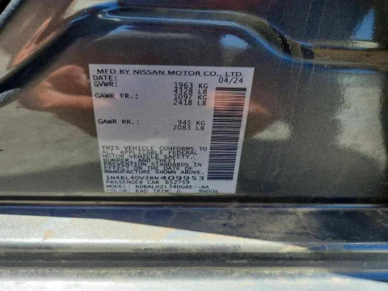 2024 NISSAN ALTIMA SV  