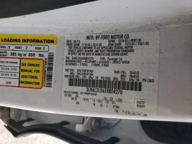 2014 LINCOLN MKZ HYBRID  