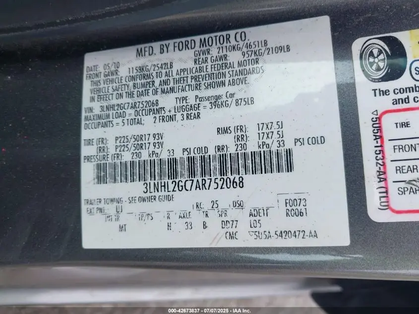 2010 LINCOLN MKZ  