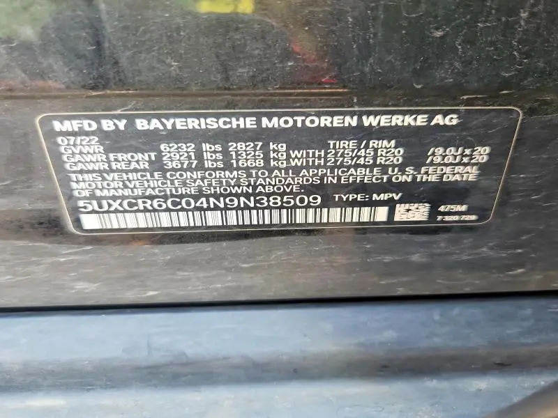 2022 BMW X5 XDRIVE40I  