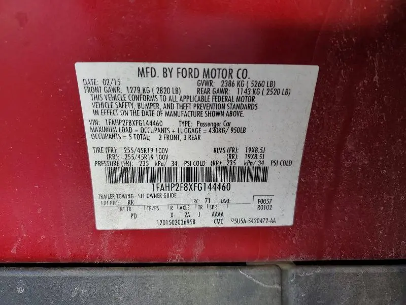 2015 FORD TAURUS LIMITED  