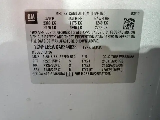 2010 CHEVROLET EQUINOX LT  