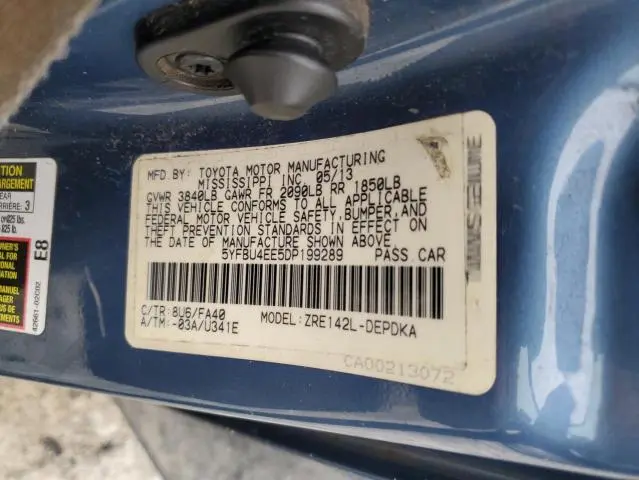 2013 TOYOTA COROLLA BASE