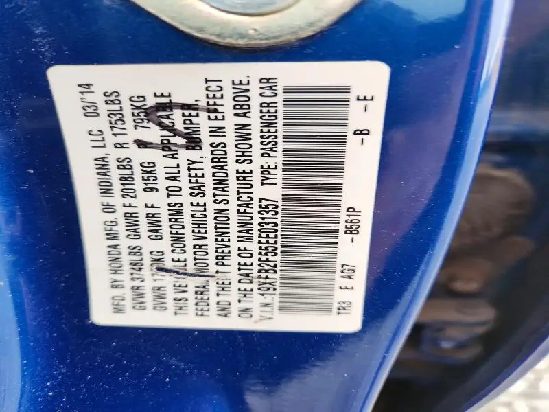 2014 HONDA CIVIC LX  