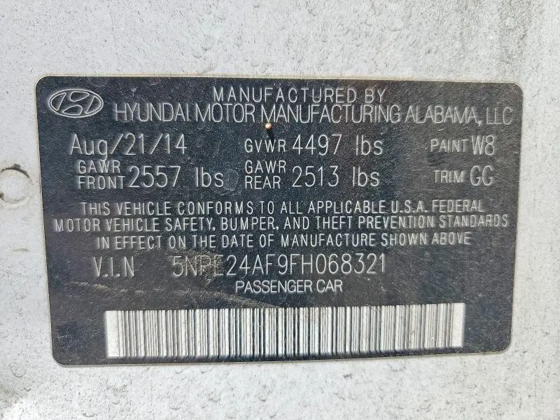 2015 HYUNDAI SONATA SE  