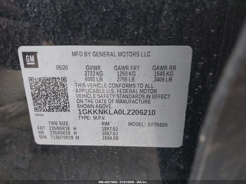 2020 GMC ACADIA FWD SLE