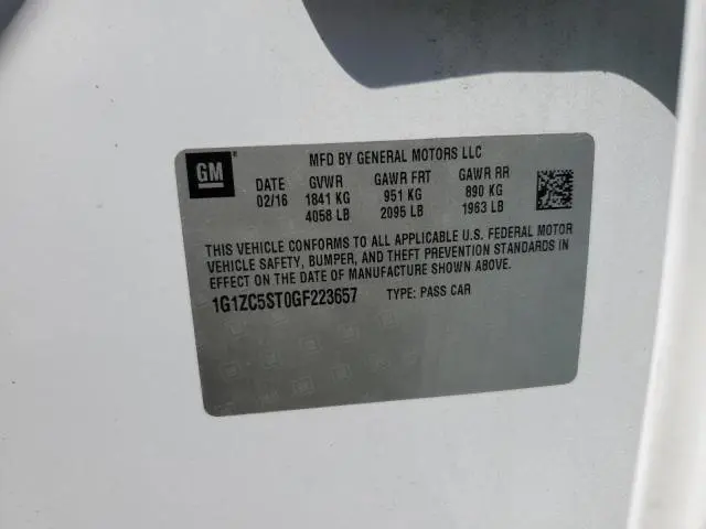 2016 CHEVROLET MALIBU LS  