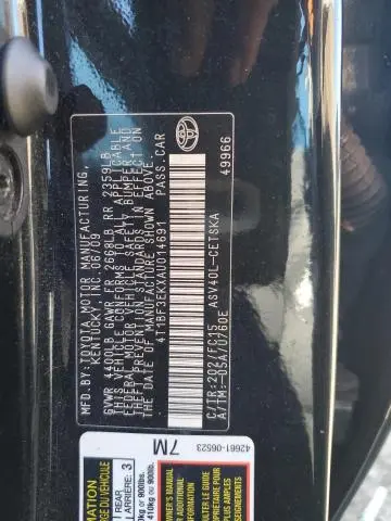 2010 TOYOTA CAMRY BASE  