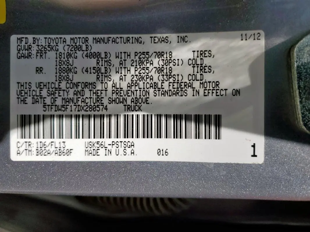 2013 TOYOTA TUNDRA CREWMAX SR5  