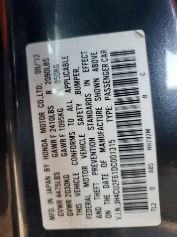 2013 ACURA TSX TECH  