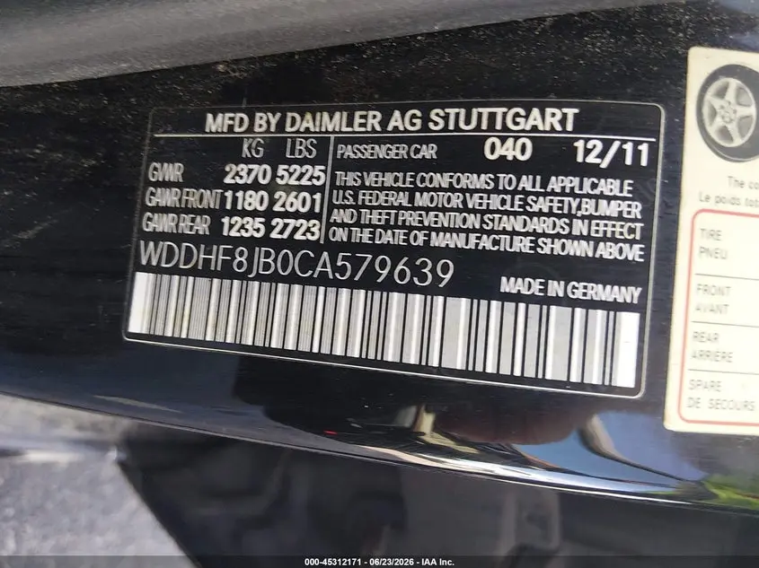 2012 MERCEDES-BENZ E 350 4MATIC