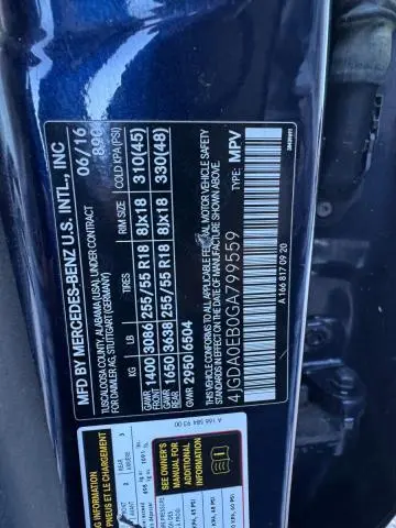 2016 MERCEDES-BENZ GLE 300D 4MATIC  