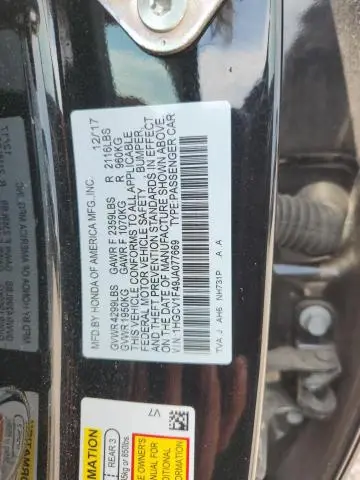 2018 HONDA ACCORD EX  