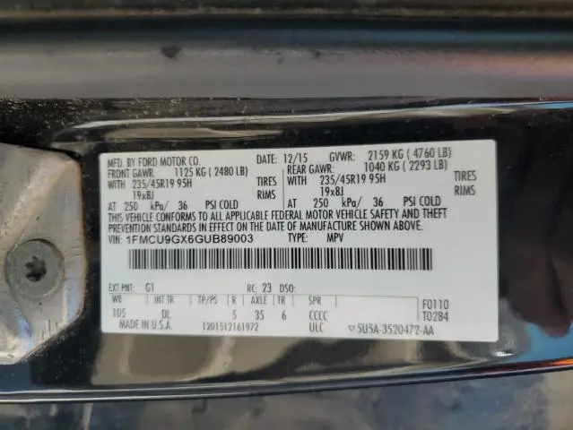 2016 FORD ESCAPE SE