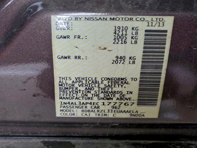 2014 NISSAN ALTIMA 2.5  