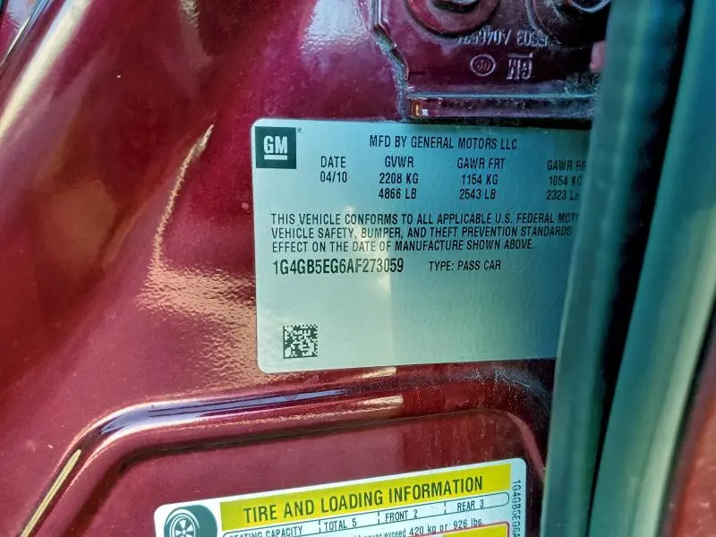 2010 BUICK LACROSSE CX  