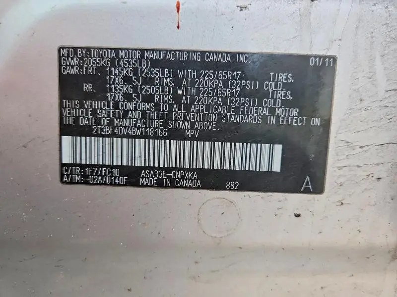 2011 TOYOTA RAV4   