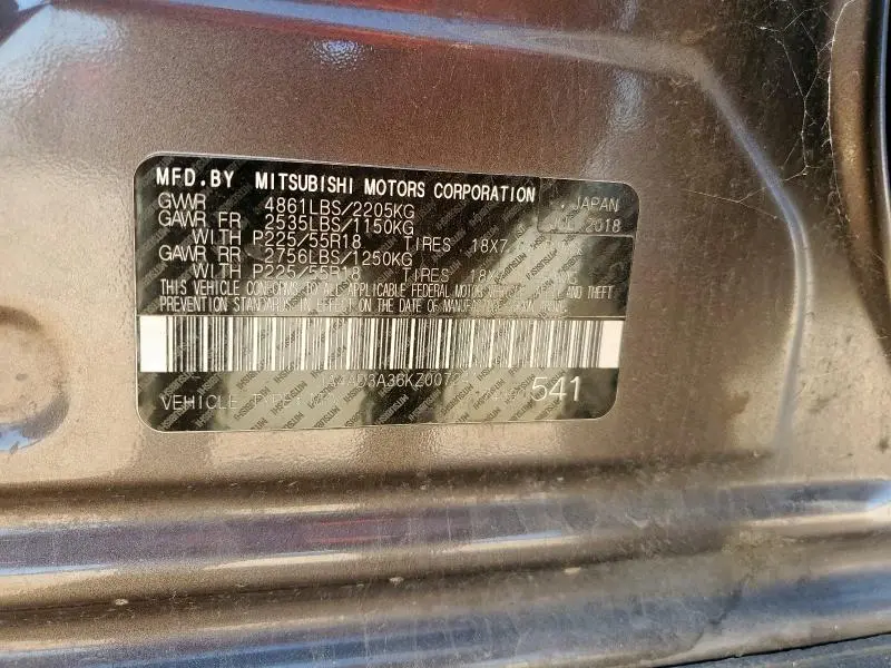 2019 MITSUBISHI OUTLANDER SE  