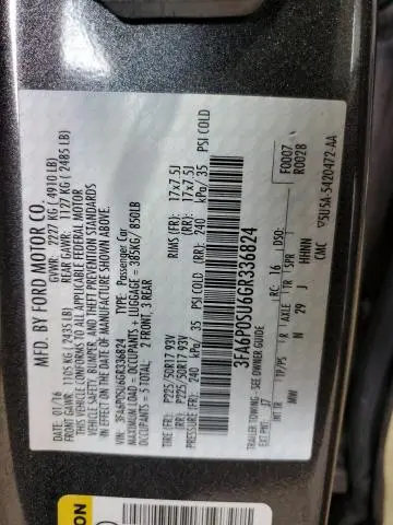 2016 FORD FUSION TITANIUM PHEV  