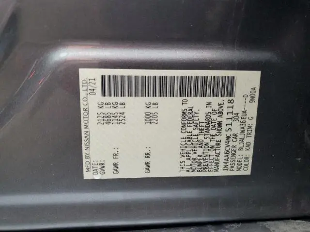 2021 NISSAN MAXIMA SV