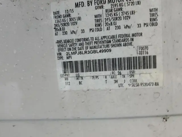 2016 LINCOLN MKX RESERVE  