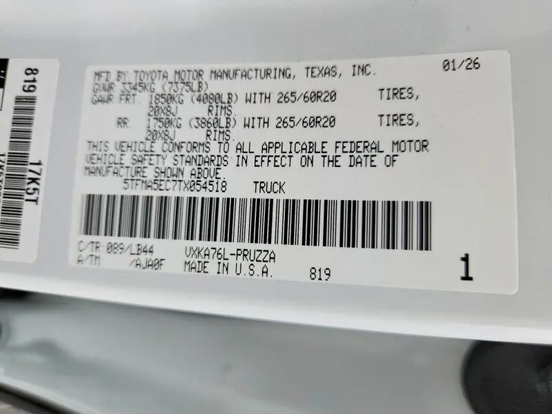 2026 TOYOTA TUNDRA 1794 EDITION  