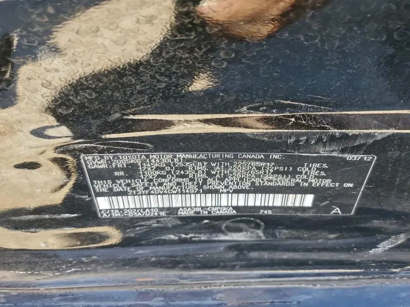 2012 TOYOTA RAV4 LIMITED  