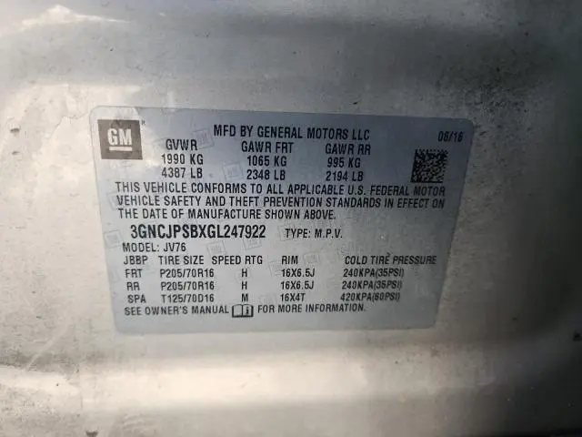 2016 CHEVROLET TRAX 1LT  