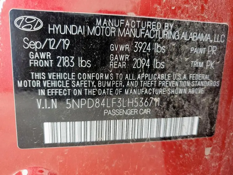 2020 HYUNDAI ELANTRA SEL  