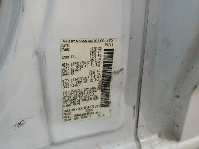 2019 NISSAN NV 2500 S