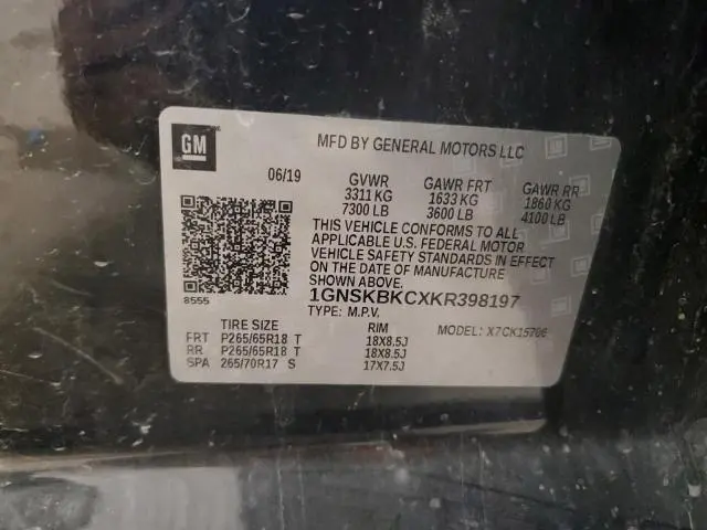 2019 CHEVROLET TAHOE K1500 LT  