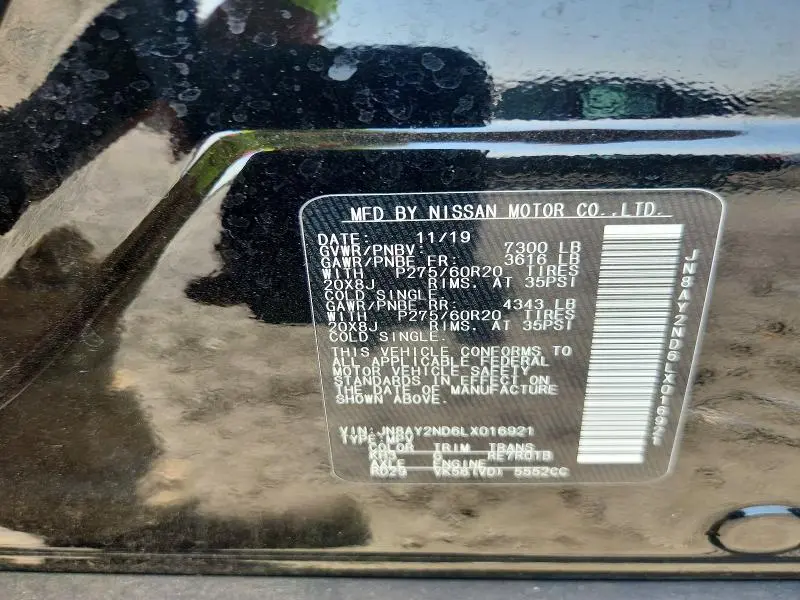 2020 NISSAN ARMADA SL  