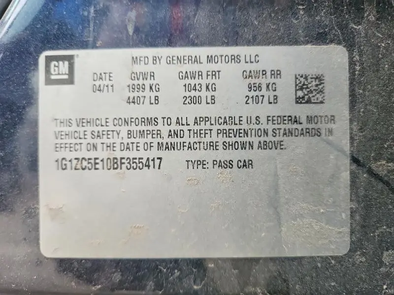 2011 CHEVROLET MALIBU 1LT  