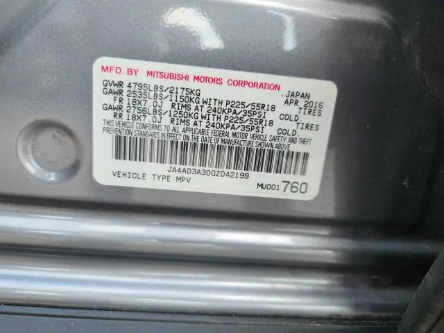 2016 MITSUBISHI OUTLANDER SE