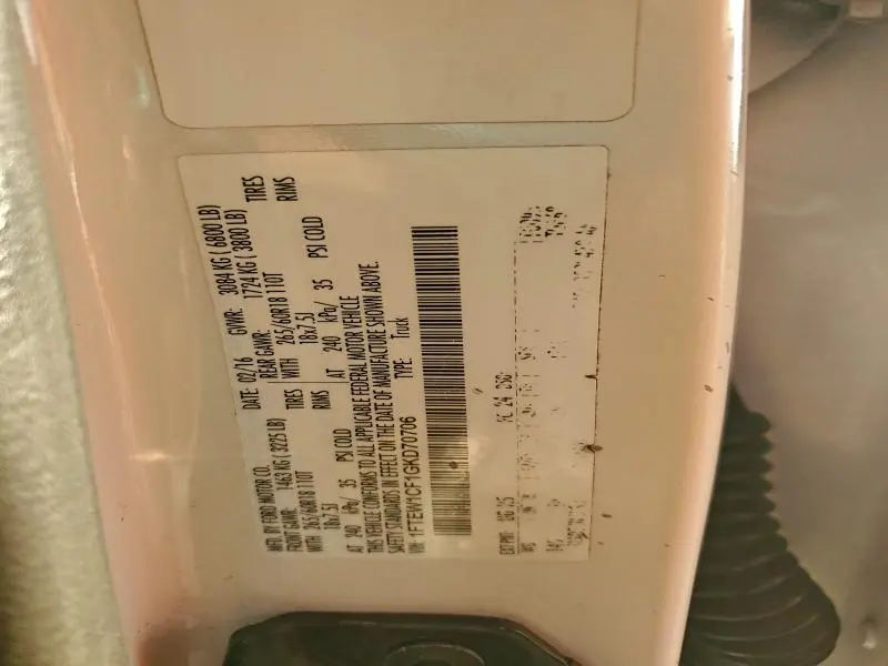 2016 FORD F150 SUPERCREW  