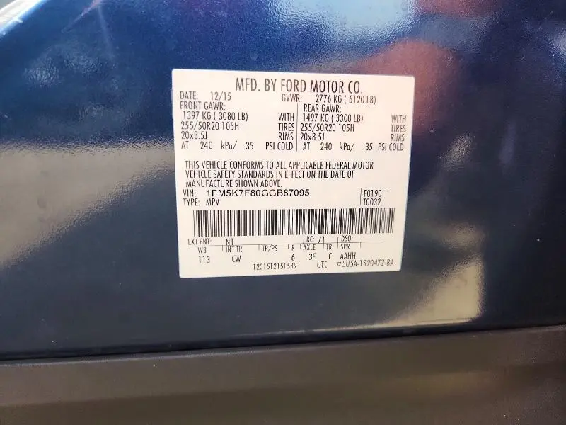 2016 FORD EXPLORER LIMITED  